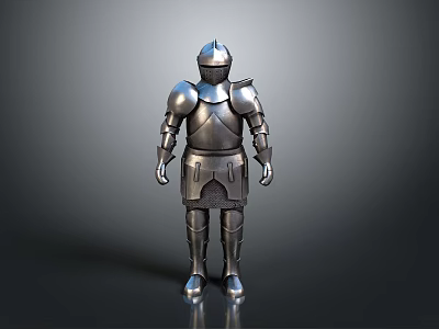 Silver Knight Armor Full Body Standing Decorative Metal Home Decor Item 3d model