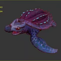 Fantasy Mythical Turtle With Purple Shell And Turquoise Spots In Vibrant Design