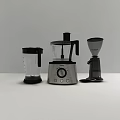 Modern Kitchen Appliances Set Featuring Blender Food Processor And Grinder 3d model