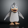 Playful Cartoon Penguin Character 3D Model With Blue Eyes And Cheerful Expression