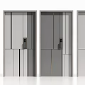 Modern password door single door 3d model