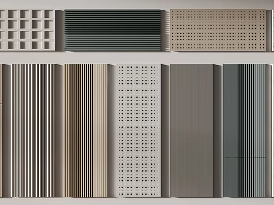 Stylish Wall Panels With Diverse Textures And Various Designs For Interior Decoration 3d model