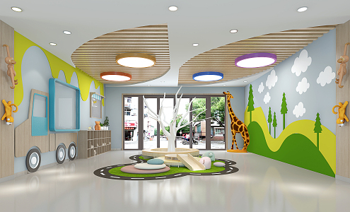 Modern Kindergarten Hall Foyer 3d model