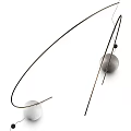 Modern Floor Lamp With Curved Metal Frame And Spherical Light Shade Design