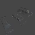 Old Rusty SUVs Featuring White And Silver Weathered Vehicles In Row