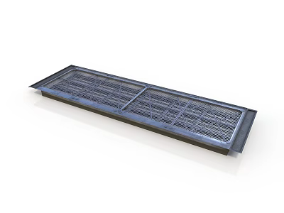 Industrial Metal Rectangular Grille Equipment With Grated Surface For Ventilation Use 3d model