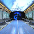 Hi Tech Command Center Interior With Large Blue Globe Screen Control Consoles And Equipment
