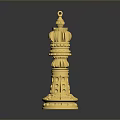 Golden Decorative Chess King Piece As Elegant Home Furniture Accent