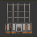 Modern Metal Shelving Units With Multiple Shelves Control Panel Digital Display And Orange Accents