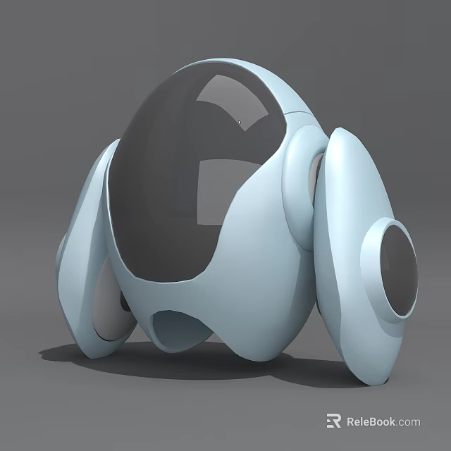 Smart Machine With Transparent Dome Rounded Modern Design And Smooth White Exterior 3d model