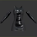 Modern Silver Dress Shaped Household Item With Black Side Straps For Clothes Hanging