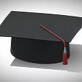 Classic Black Graduation Cap With Red Tassel Simple Design For Ceremonies