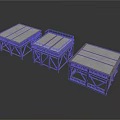 Three Sturdy Industrial Metal Platform Equipment With Frame Roof And Guardrail