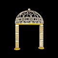 Elegant Event Entrance Gate With Arched Top Golden Decoration And Intricate Carved Columns