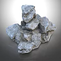 Pile of Natural Gray Rough Textured Stones For Outdoor Decor And Landscaping