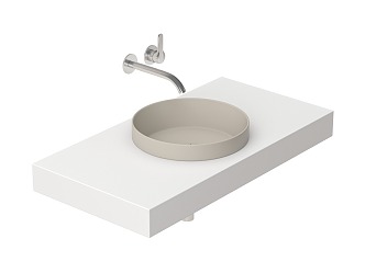 Sink basin semi-embedded counter basin wash basin faucet wash basin table basin sewer pipe 3d model