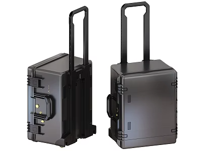 Black Hard Shell Transport Cases With Telescopic Handles And Secure Latches 3d model