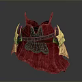 Red Decorative Vest With Gold Accent Details For Stylish Daily Wear