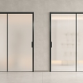 Modern Minimalist Sliding Door Trackless Glass Door Sliding Door Invisible Track Door Frosted Glass Door Changhong Glass Door Pocket Door Ghost Door 3d model