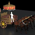 Horse carriage ancient carriage ancient pattern vehicle 3d model