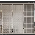 Modern partition glass brick partition 3d model