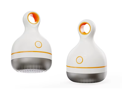 Modern White Daily Electrical Appliances with Orange Accents and Round Button Design 3d model