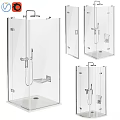 Transparent Glass Shower Sauna Enclosure With Modern Design And Shower Head