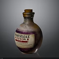 Vintage Glass Poison Bottle With Cork Stopper And Maleficiae Label