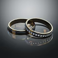 Elegant Gold Jewelry Rings With Diamond Studded Band And Shiny Finish