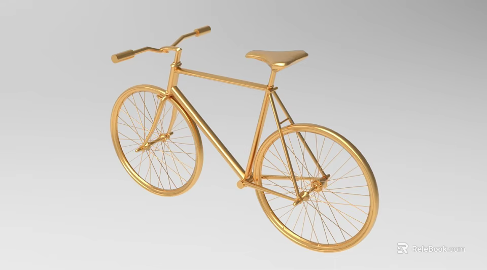 Elegant Golden Bicycle Decorative Ornament Set For Modern Home Decor 3d model 