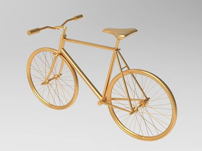 Elegant Golden Bicycle Decorative Ornament Set For Modern Home Decor 3d model