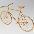 Elegant Golden Bicycle Decorative Ornament Set For Modern Home Decor