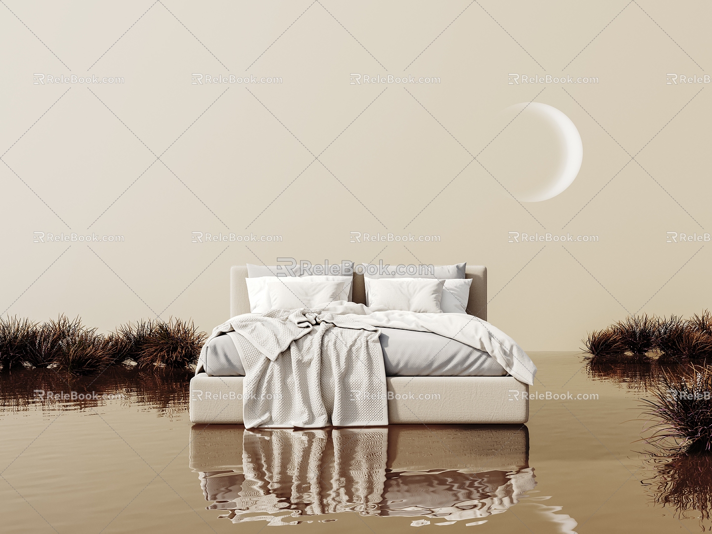 Bed poster e-commerce aquatic plants 3d model