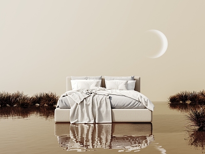 Bed poster e-commerce aquatic plants 3d model