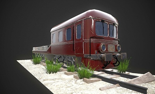 industrial LOFT train old train diesel locomotive 3d model