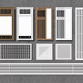 Various Modern Vent Grille Designs With Different Patterns And Materials 3d model