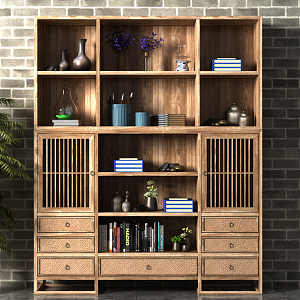 New Chinese Bookcase 3d model