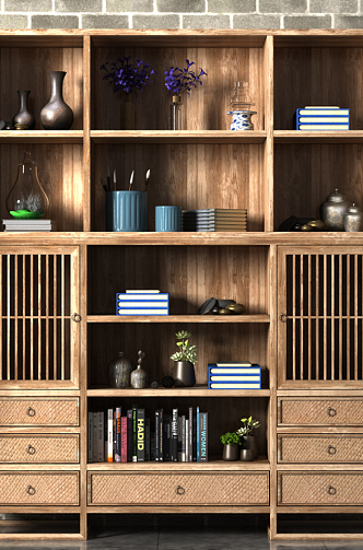 New Chinese Bookcase 3d model