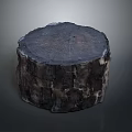Rustic Natural Wooden Stump Chair With Tree Texture And Organic Design