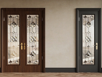 French door single door double door glass door 3d model