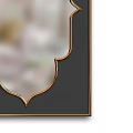 Elegant Decorative Mirror with Gold Frame and Ornate Arched Silhouette Design