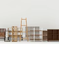Multi tiered Display Shelves With Wooden And Metal Frames For Retail And Home Storage