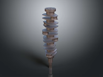 Metal Engine Crankshaft Part With Main Journals Connecting Rod Journals And Counterweights 3d model