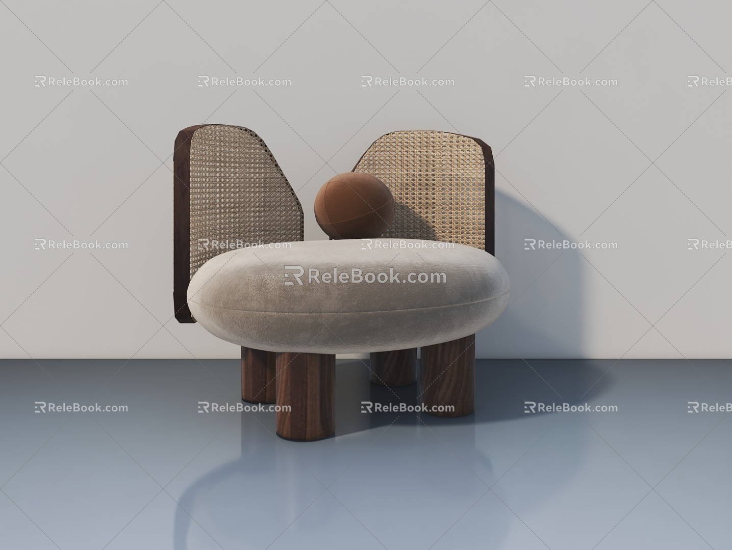 sofa stool single sofa 3d model