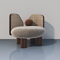 sofa stool single sofa 3d model