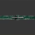 3D Green Glowing Sword Model With Transparent Blade And Decorative Hilt