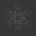 Abstract Geometric Pattern With 3D Star Like Structure White Lines On Dark Background