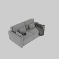 Two Seater Sofa With Pillows Blanket Decorative Balls And Color Options