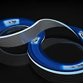 Industrial Equipment Blue Flexible Illuminated Strip With Ring Shape And Icon Markers