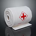 White Roll Medical Device With Red Cross Symbol For Emergency First Aid Applications